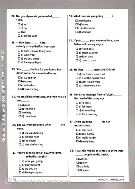 Sách Graded Multiple Choice English Test Level A2 Không Cd Fahasa