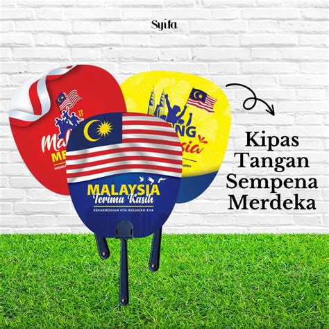 10 Keping Kipas Merdeka Handfan Merdeka Kipas Tangan Sempena