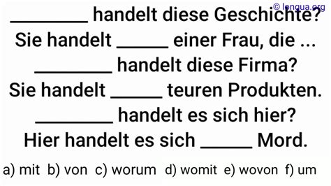 Verb Mit Pr Positionen Handeln Von Handel Mit Es Handelt Sich Um