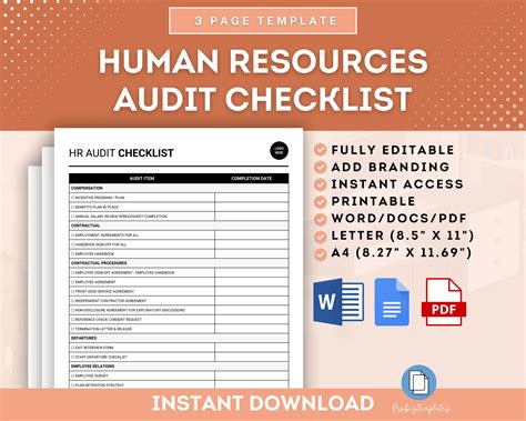 HR Audit Checklist | ProBizTemplates