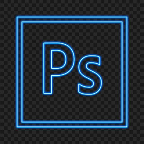 HD Photoshop Blue Neon Logo Icon PNG | Citypng