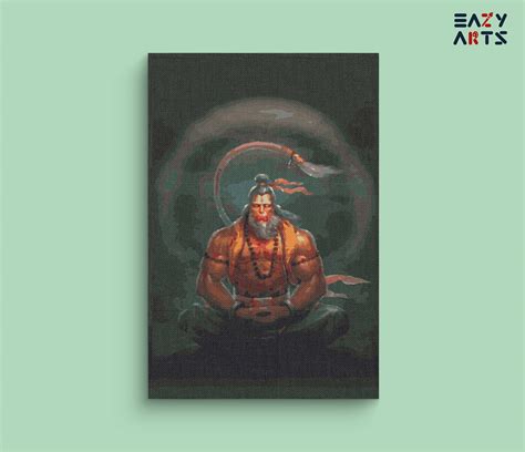 Lord Hanuman in Meditation Paint By Numbers kit by Eazy Arts – eazyarts.in