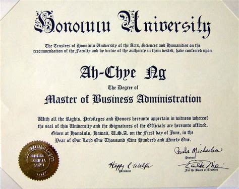 Certificate Business Administration Certificates Templates Free