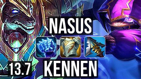 Nasus Vs Kennen Top Rank 3 Nasus Kr Challenger 13 7 Youtube