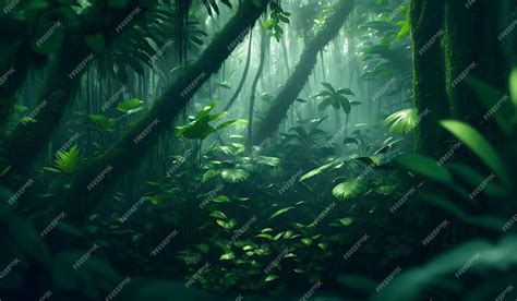 Premium Ai Image Fantasy Tropical Jungle Rainforest Generative Ai