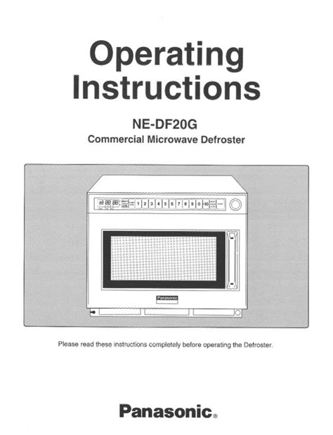 Panasonic Ne R Microwave Owner S Manual