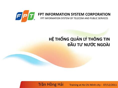 Ppt Fpt Information System Corporation Fpt Information System Of