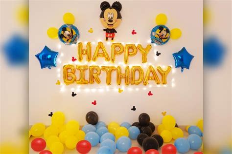 Book This Simple Yet Elegant Mickey Mouse Birthday Surprise Decor For