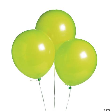 11 Lime Green Latex Balloons 24 Pc Oriental Trading