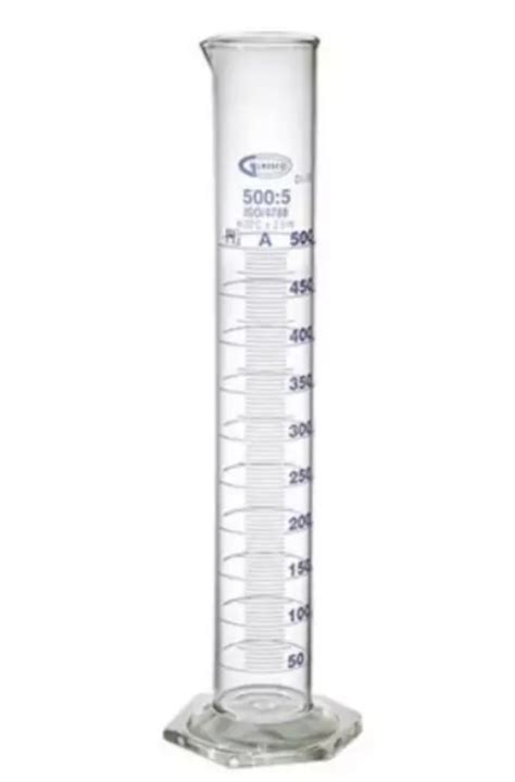 Borosilicate Thick Glass Graduated Measuring Cylinder 500 Ml Medstore