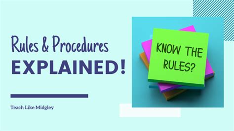 The Difference Between Rules And Procedures For Students Teach Like