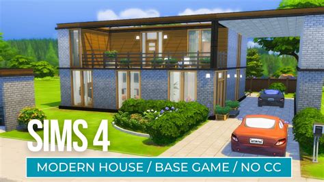 Modern House Base Game No Cc Debug The Sims Speed Build Youtube