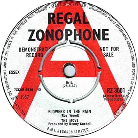 Flowers In The Rain The Lemon Tree By The Move Single Regal