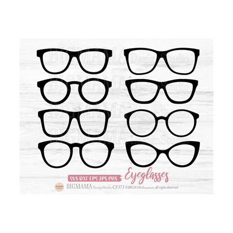 Eyeglasses Svg Summer Fashion Eyewear Bundle Png Dxf Cut Fil Inspire Uplift