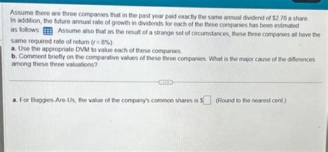 Solved Assume There Are Three Companies That In The Past Chegg