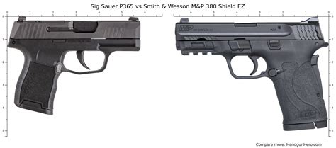 Sig Sauer P365 Vs Smith And Wesson Mandp 380 Shield Ez Size Comparison Handgun Hero