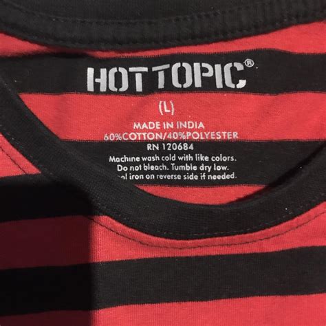 Hot Topic Red And Black Striped Long Sleeve Shirt Depop