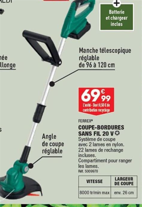 Promo Ferrex Coupe Bordures Sans Fil V Chez Aldi