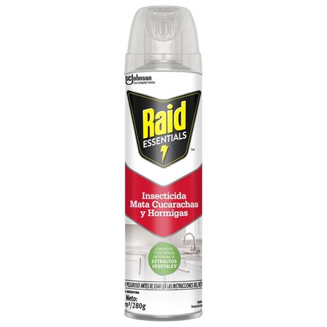 Insecticida Raid Essentials Aerosol Mata Cucarachas Y Hormigas Ml