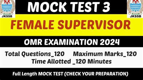 Mock Test Jkssb Female Supervisor Mcqs With Answers Test