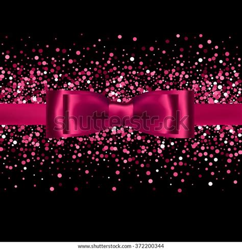 Pink Glitter Background Silk Bow Ribbon Stock Vector Royalty Free 372200344