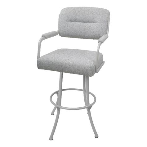 Tobias Designs 30 Swivel Metal Fabric Bar Stool In White And