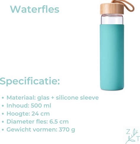 Zijtak Drinkfles Waterfles Glas Fles Bamboe Deksel