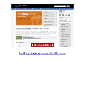 Fillable Online Site Excel Templates Calendars Calculators And