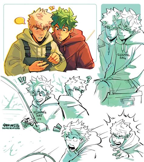 Safebooru 2boys Bakugou Katsuki Blonde Hair Boku No Hero Academia Brown Hoodie Closed