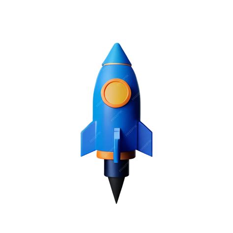 Premium AI Image | Blue rocket and whitebackground render