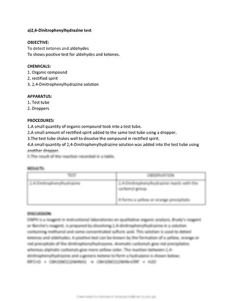 SOLUTION Lab Report Experiment 2 Reactions Of Aldehydes And Ketones