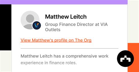 Matthew Leitch - Group Finance Director at VIA Outlets | The Org