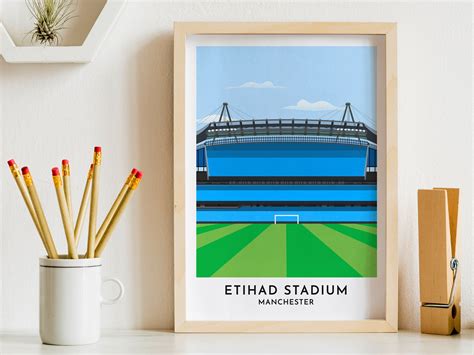 Manchester City Etihad Stadium Print Minimalist Wall Art Etsy Australia