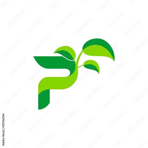 Sophisticated Luxury Logos Concept Logo Leaf Letter P Natural Green