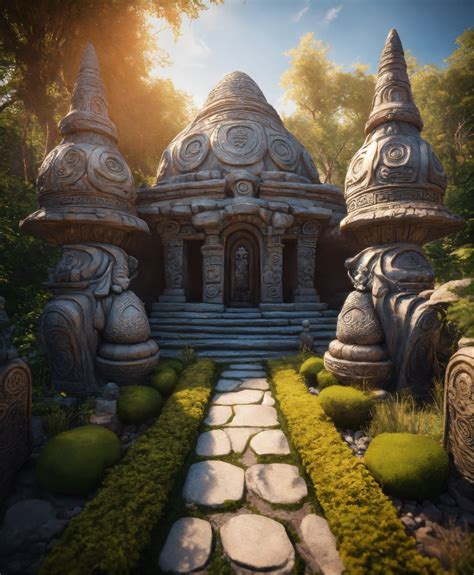 Lexica An Ancient Spiritual Gnomes Stone Temple Zen Style Garden