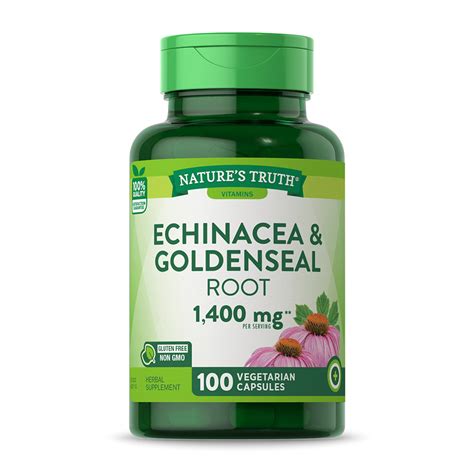 Natures Truth Echinacea And Goldenseal Root Capsules 100 Ct