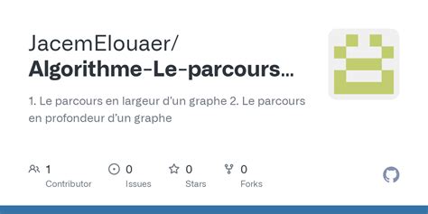 Github Jacemelouaer Algorithme Le Parcours En Largeur Et Enprofendeur