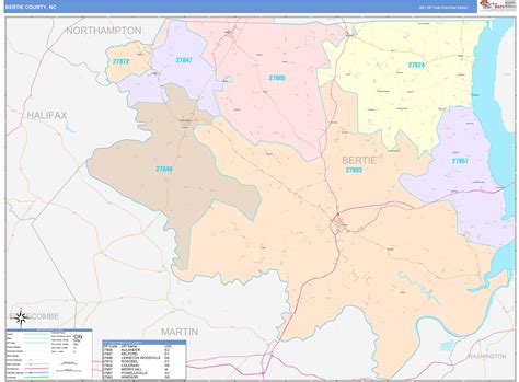 Bertie County, NC Wall Map Color Cast Style by MarketMAPS - MapSales.com