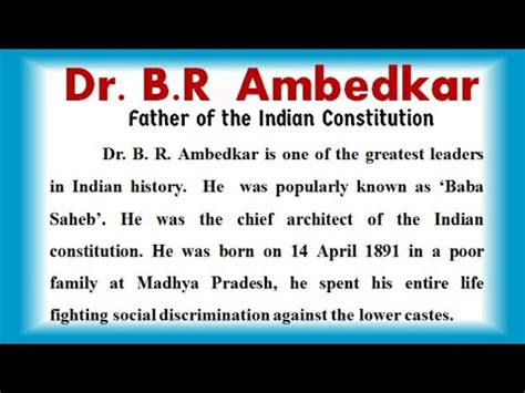 Dr Br Ambedkar Essay Essay On Br Ambedkar In English About B R