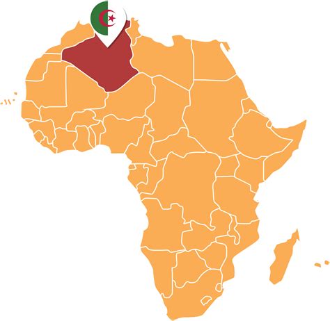 Algeria Map In Africa Icons Showing Algeria Location And Flags