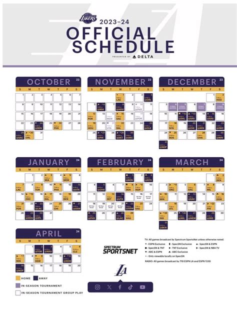 Lakers Printable Schedule 2023 24