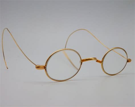 Antique 1890s Spa Victorian Era Gold Brass Wire Rim Reading Glasses Eyeglasses Vintage