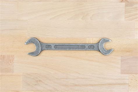 Old Spanner On A Wooden Table Stock Image Image Of Mechanical