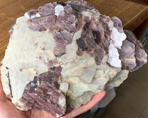 Large Raw Purple Lepidolite Mica White Quartz Crystal Matrix Etsy Uk