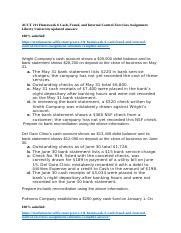 Acct Homework Cash Fraud And Internal Control Exercises