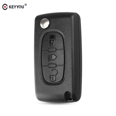 KEYYOU 3 Buttons Flip Remote Fob Car Key Shell For Citroen C2 C3 C4 C5