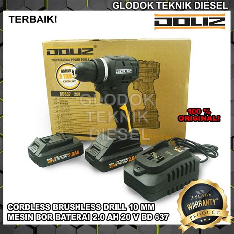 Jual Doliz Mesin Bor Tangan Baterai Bd Cordless Drill Mm V