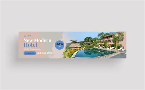 Modern Hotel Linkedin Cover Photo Bundle Templatemonster