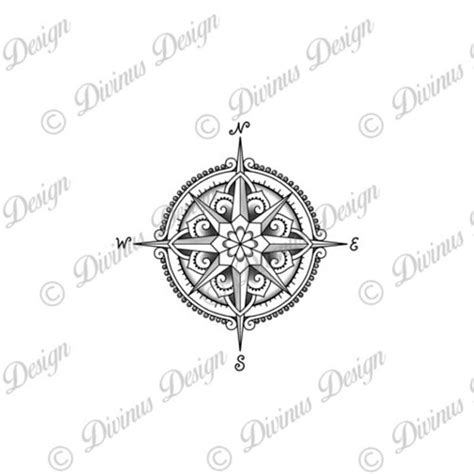 Feminine Compass Rose Tattoo Design And Stencil La Rose Des Vents