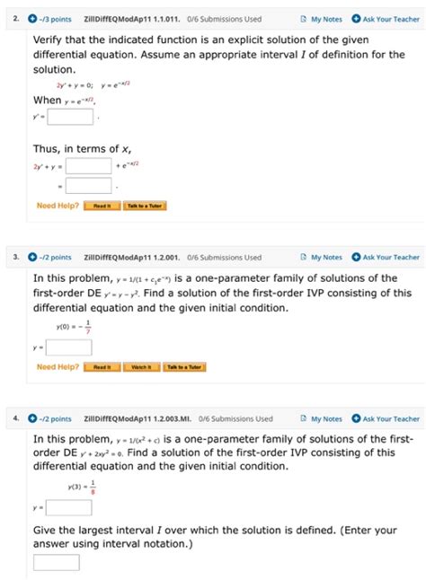 Solved 2 13 Points ZillDiffEQ ModAp 111 1 011 0 6 Chegg